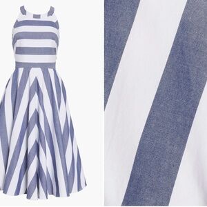 Eliza J Blue and Ivory Fit and Flare Dress